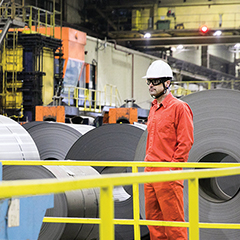 worker in steel factory