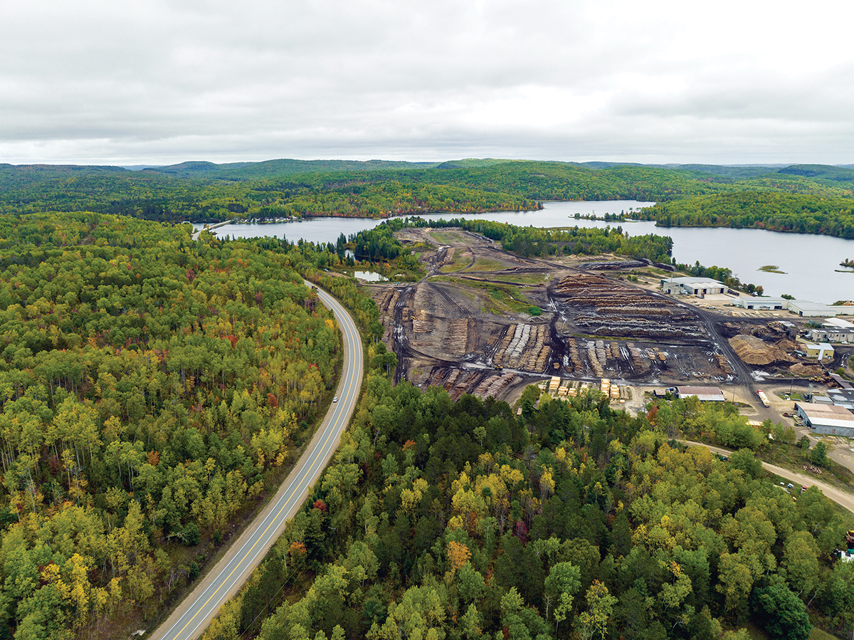 lumberyard located on lake