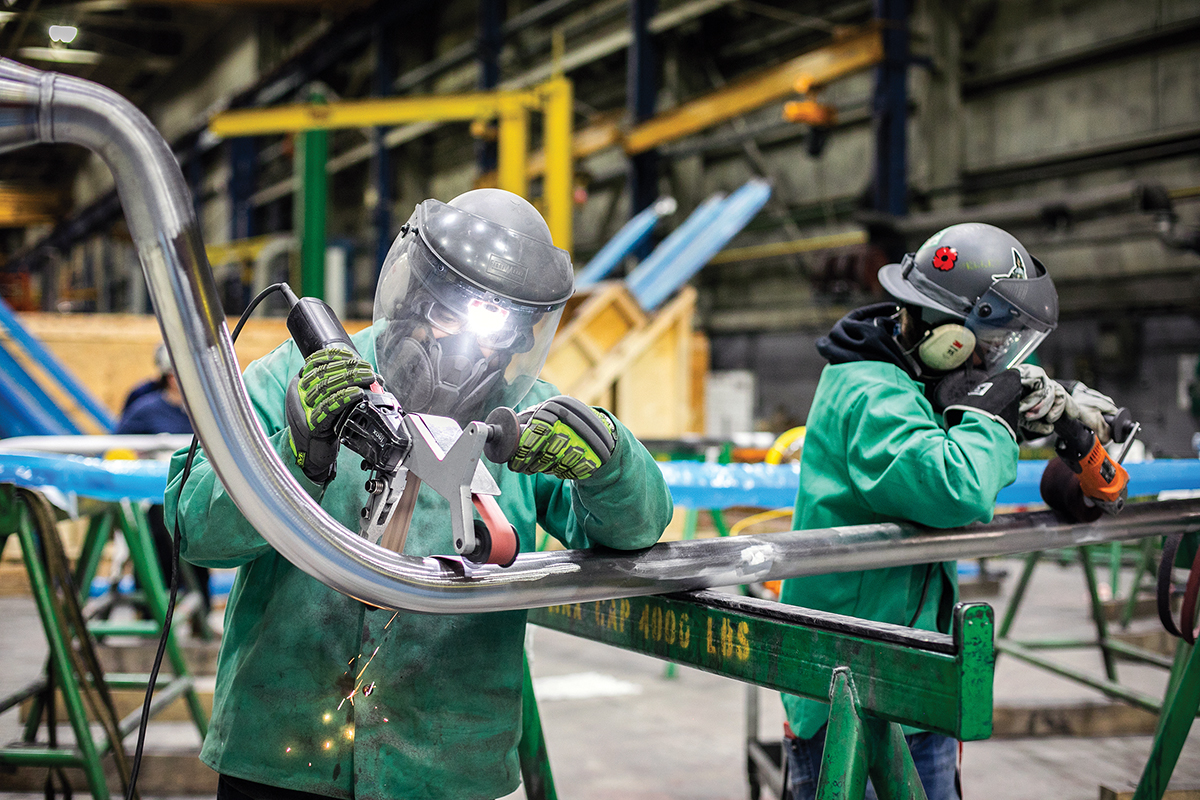 workers welding at nuclear facility